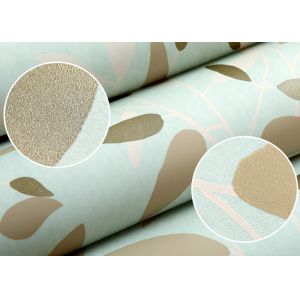 Green Leaf Pattern Modern Removable Wallpaper Moisture Proof