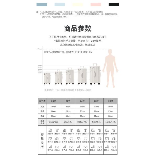 FASHION BUTLER 1pc 20 inch Spinner Wheels Luggage-Durable PC Shell .TSA Lock-Hand wash/Dry Clean.Portable and practical Multi-functional with multiple