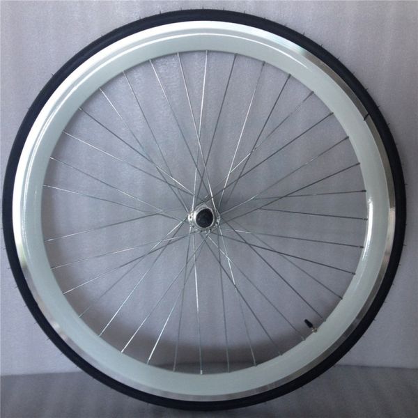 Customized 700C Fixed Gear Bike Wheel Set with Pantone Color and 32-40H Spoke Hole