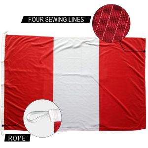 3x5' Peru National Flag Knitted Polyester Rope and loops Customized indoor outdoor