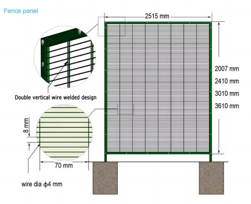 Garden Fencing PVC Galvanized 868 Welded Wire Mesh Panles 8"X2" Hole Opening