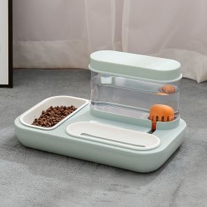 Automatic Water Feeding Cat Double Bowl Prevent Upsetting