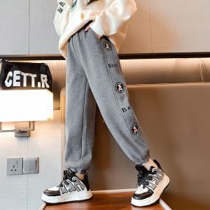 Leisure Childrens Spring Clothes Sweatpants Grey Thick Warm