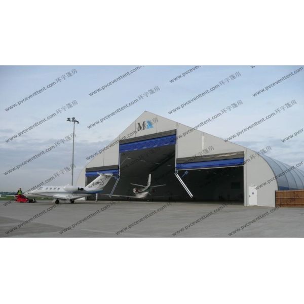 Buy Outdoor Aircraft Hangar Tent , Temporary Garage Tent High Level Industrial Door Design at wholesale prices