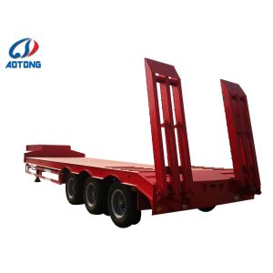 50/60/80/100/120 tons low bed flatbed trailer with 3 axles and Yahua / JOST