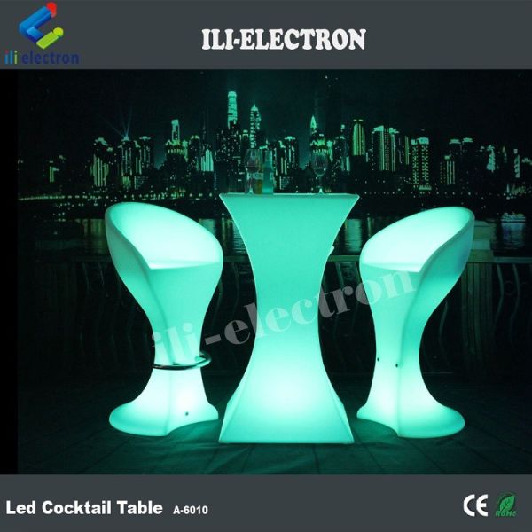 Rotational Moulding Plastic Modern Color Change Bar Furniture LED Table