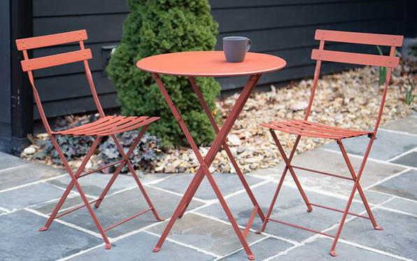 Buy H71cm Garden Folding Table And Chairs Outdoor Full Steel Furniture Set at wholesale prices