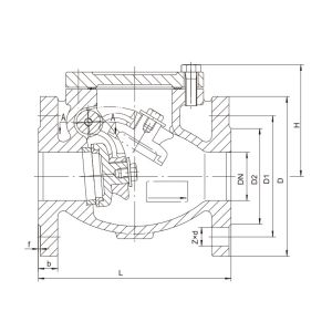 DIN GG25 Grey Iron Flanged Swing Check Valve PN16 Medium Water Pressure