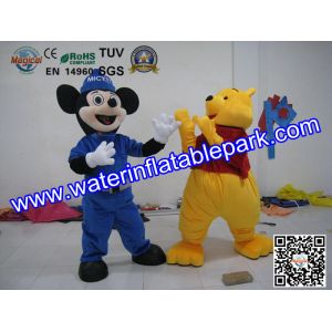 Plush Advertising Mascot Costume , Mickey And Winnie Mascot