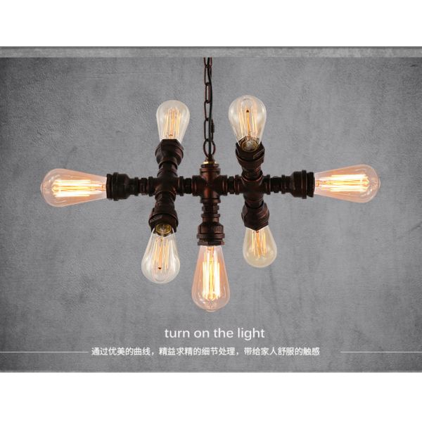 Loft Industrial Style Retro Water Pipe Chandelier Restaurant Aisle Coffee Shop Iron pendant lamp(WH-VP-222)