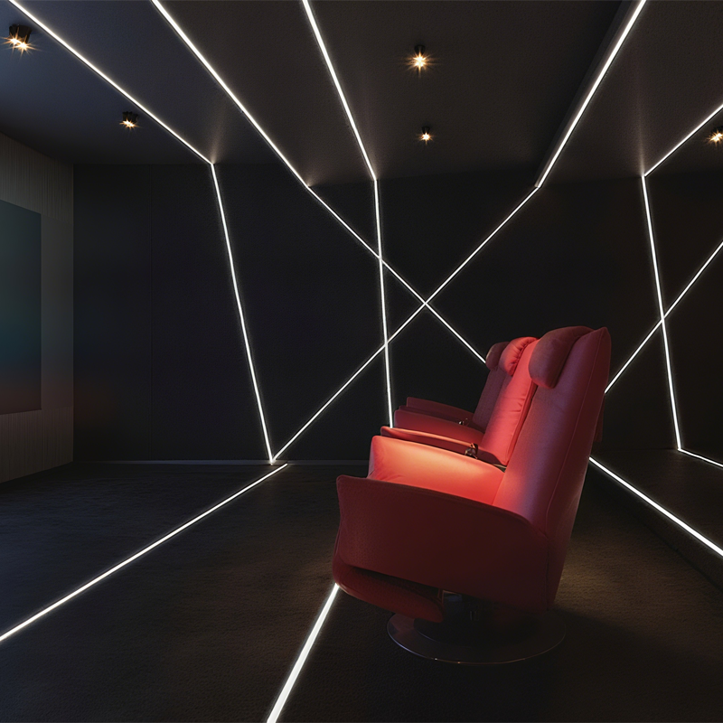 W16.6*H7mm Led Aluminium Profile For linear Lighting with PC diffuser