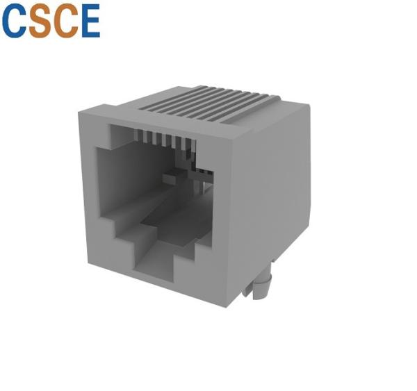 Buy Flat Pin RJ45 Single Port PBT Housing Insert Material UL94V-0 With Post Ethernet Connector at wholesale prices