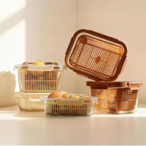 China Stackable Airtight Glass Food Container 1050ml with Vented Lid on sale