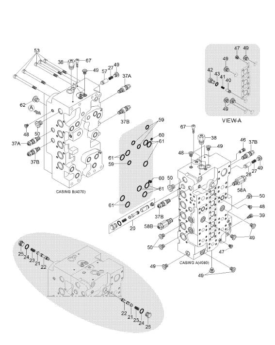 XKAY01359 XKAY01480 Relief Valve HYUNDAI Excavator Engine Parts For R450LC-7 EX200-5