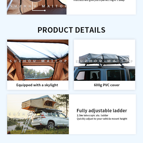 Car top tent mounted on vehicle