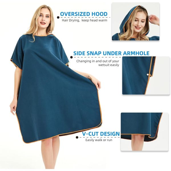 Custom Microfiber Disposable Surf Microfiber Poncho Towel for Women Men
