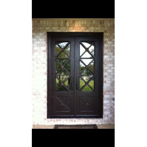 Buy HOT SALE Square Top Double Iron Entry Door at wholesale prices