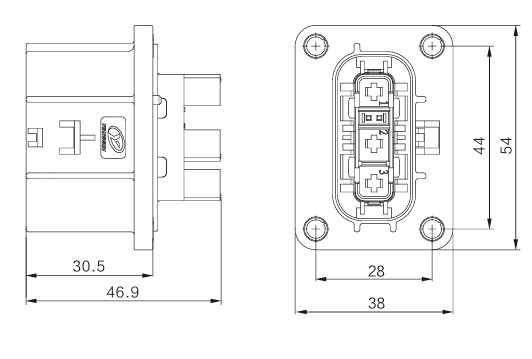 Neopower 6-Pin High Voltage 1000V 35A Automotive Power and Signal Connector with 360° Shielding