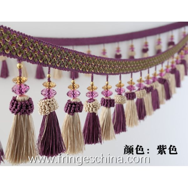 Handmade fashionable chain beads lace tassels fringes for curtain/sofa/pillow/stage decoration