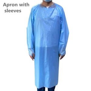 Quality Anti Virus CPE Gown , Breathable Long Sleeve Disposable Apron for sale