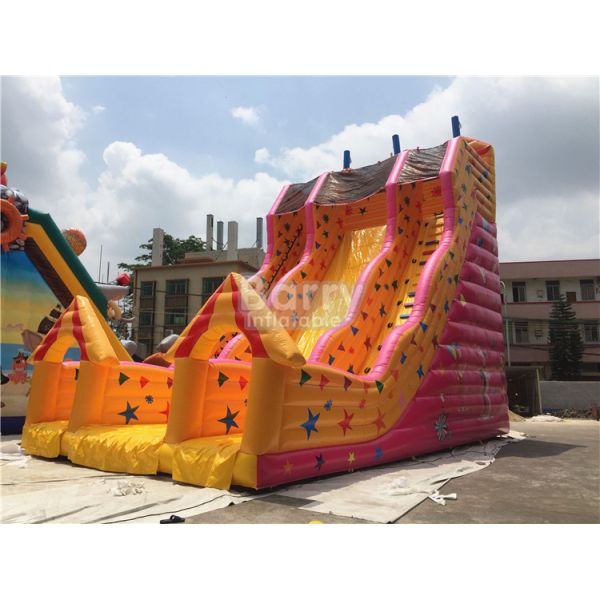 Buy Custom Made Kids Inflatable Slide Single Lane Yellow 12x7x10m at wholesale prices