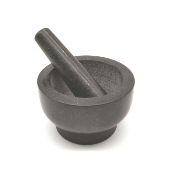 Buy Handmade FDA Granite Stone Mortar And Pestle Black Grinding at wholesale prices