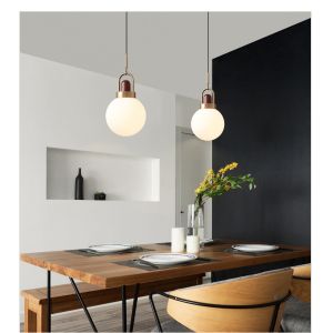 Glass Ball Pendant Lights for Kitchen Dining Room Hanging Lamps(WH-GP-65)
