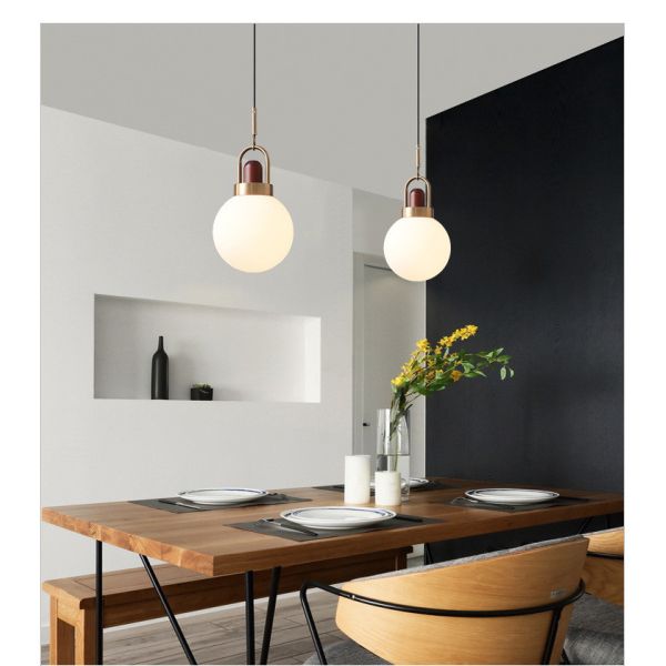 Glass Ball Pendant Lights for Kitchen Dining Room Hanging Lamps(WH-GP-65)