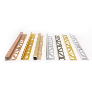 Ready In Stock Brushed Aluminium Tile Trim , Anodized Metal Tile Trim 12mm