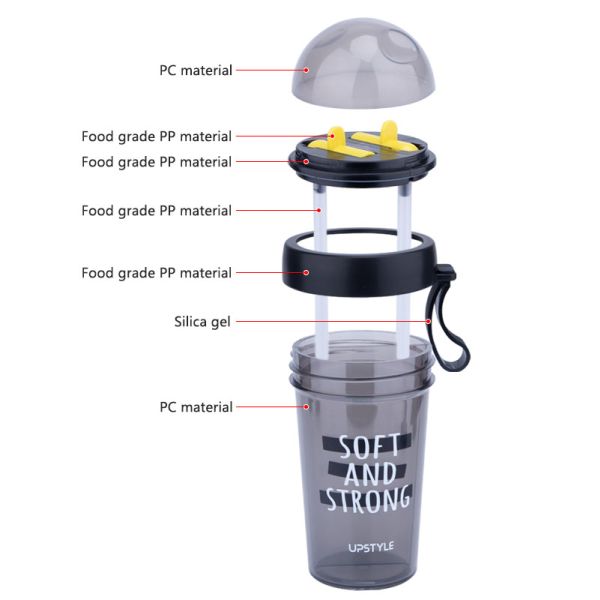 Wholesale Cheap Creative Outdoor Sports Plastic Dual Use Drinking Straw Water Bottle