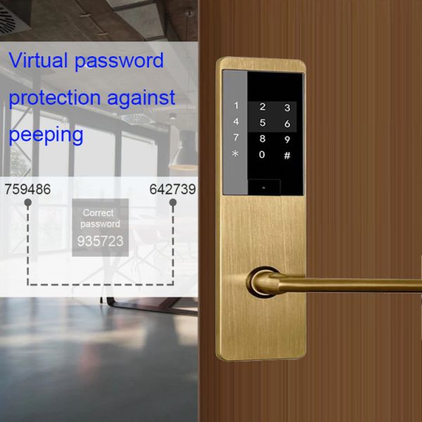 Zinc Alloy 75mm Smart Door Handle Lock 4Pcs AA Digital Keypad Door Lock