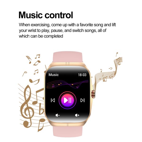 HK80 Smart Watch 1.95inch Amoled Men BT Voice Assistant Health Monitoring Rotating Crown