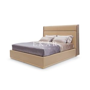Modern Luxury Simple Design Leather Upholstery King Size Bed