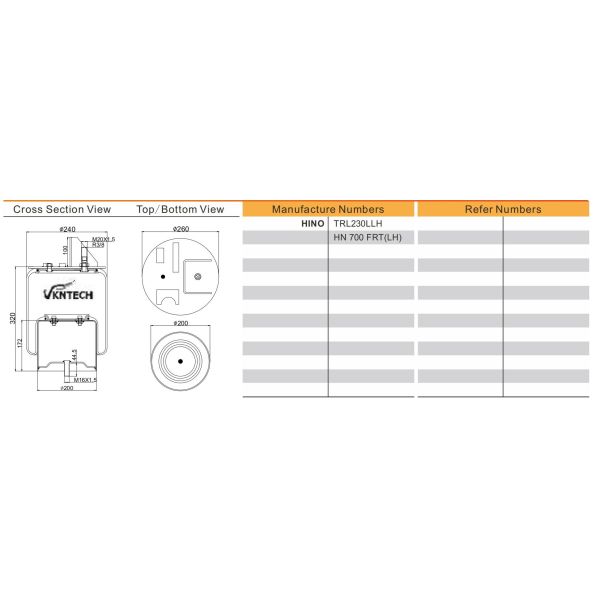 Rolling Lobe Air Suspension Springs 1K 6841-R