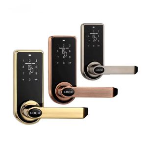 Touchscreen Hotel Smart Locks Brushed Electroplated Zinc Alloy Semi Auto Swipe