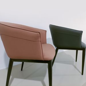 ElegaCurve Leather Metal Base Dining Chairs
