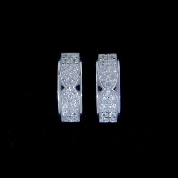 Buy Half Sterling Silver Hoop Earrings / Charm Silver Stud Earrings Jewelry Display at wholesale prices