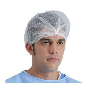 19" Non Woven PP Clip Strip Bouffant Hairnet Mob Cap with Single Elastic 100PCS