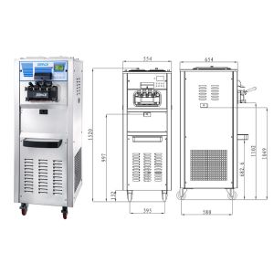 SPACE Commercial Soft Ice Cream Machine With 3 Flavors CE ETL Approved