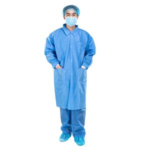 Disposable Dustproof Experimental SMS Non Woven Protective Gown