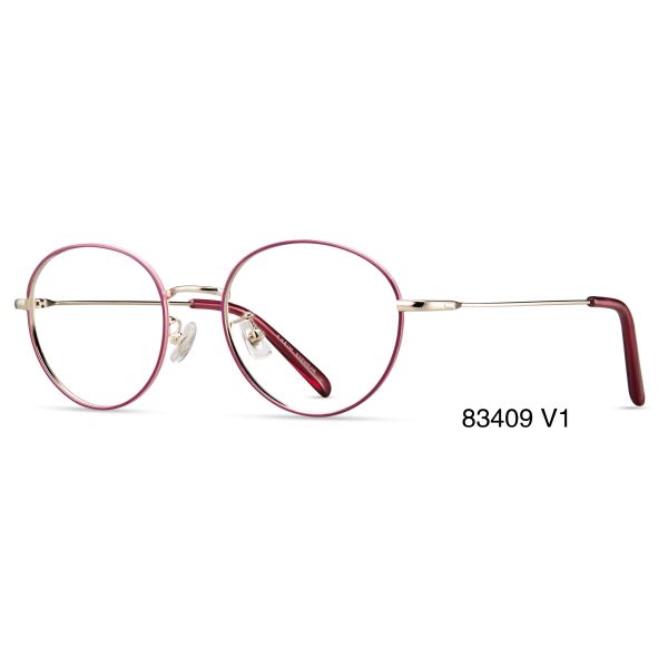 Buy Women Flexible Eyeglass Frames Retro Round Glasses Metal Optical Frames at wholesale prices