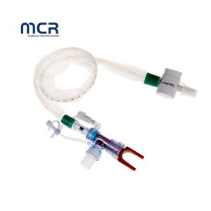 Disposable Closed Suction Catheter Automatic Flushing 72H Double Swivel Elbow