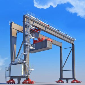 Quality RTG Rubber Tyre Container Lifting Gantry Crane 22m 30m 35t for sale