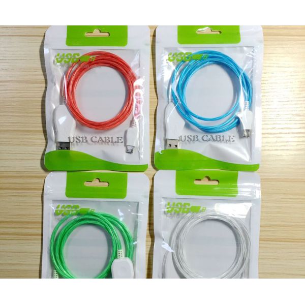 Type c iPhone lighting micro usb LED light shining bright night light USB cable