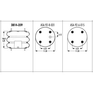 China 3B14-359 Goodyear Triple Convoluted Air Bags  578933350 on sale