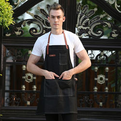 Custom Logo Printed Black Polycotton Twill Fabric Promotion Waterproof Kitchen