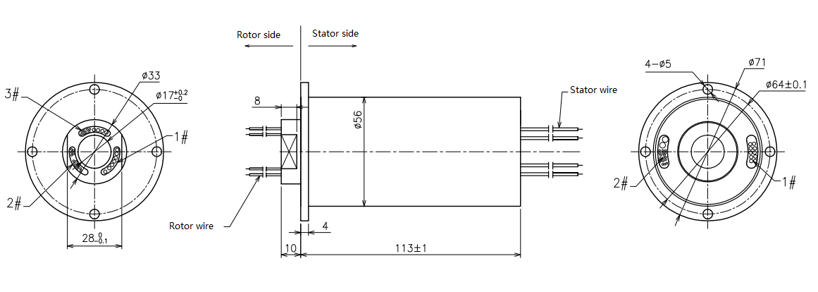 Multi Channel IP54 150rpm 17mm Through Hole Slip Ring