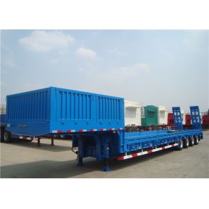 Heavy Equipment Delivery Lowboy Semi Trailer 4 Axle 80tons Top Flange Thickness
