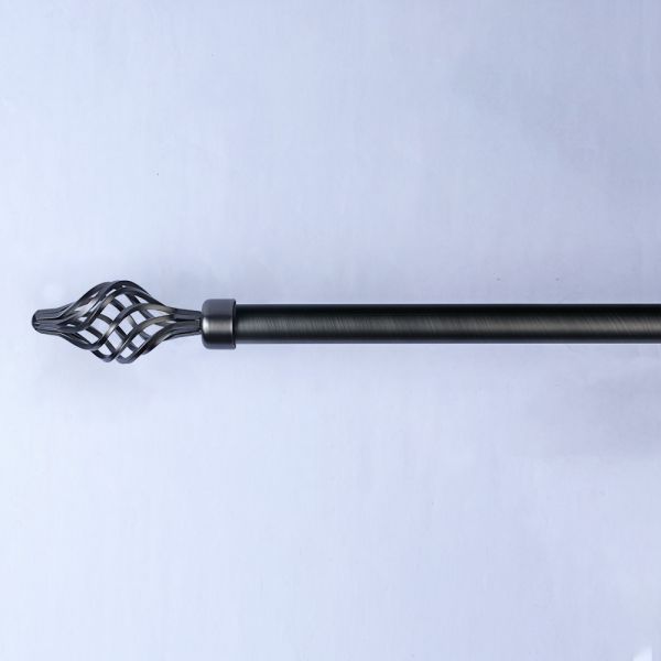 Buy Iron Matte Black Pipe Curtain Rods With Accessories Home Decoration at wholesale prices
