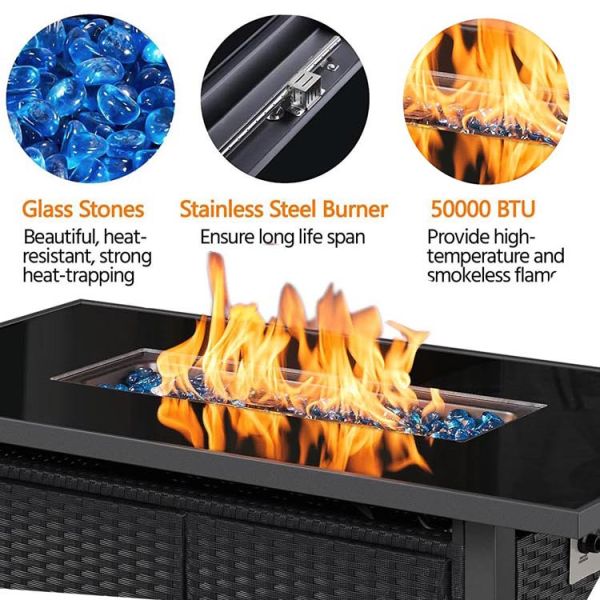 Customer Size Modern Outdoor Patio Portable Fireplace Table Top Gas Smokeless Fire Pit